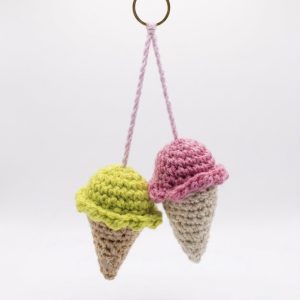 Crochet Ice cream Keyring