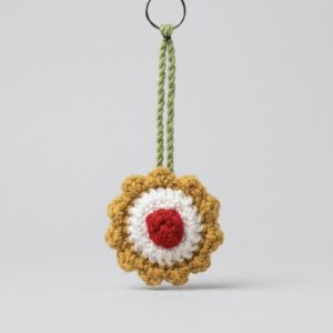 Crochet Bakewell Tart Keyring