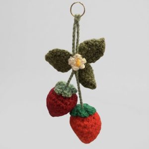 Crochet Strawberry Keyring